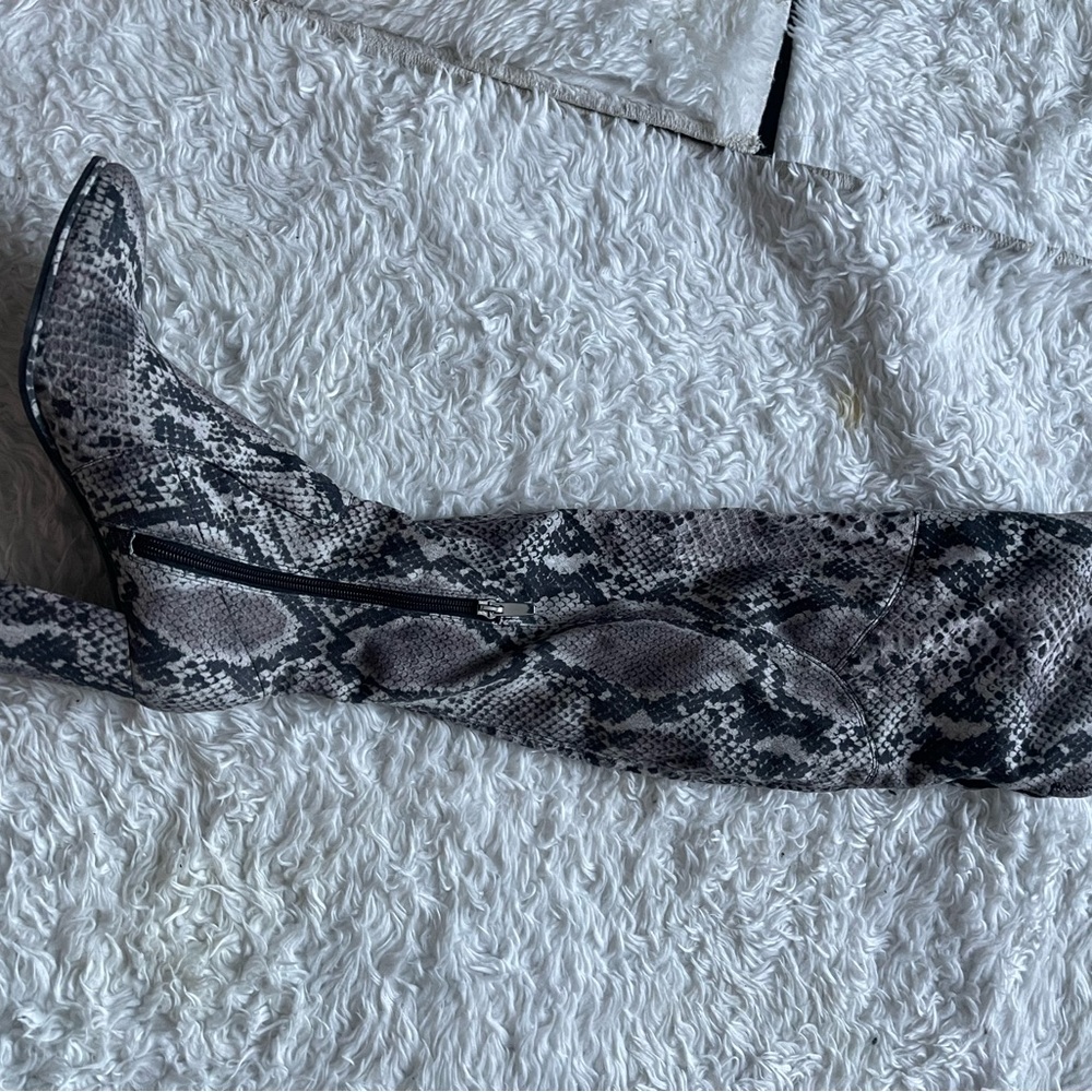 Marc Fisher over the knee snakeskin patterned faux suede boots. Worn once.